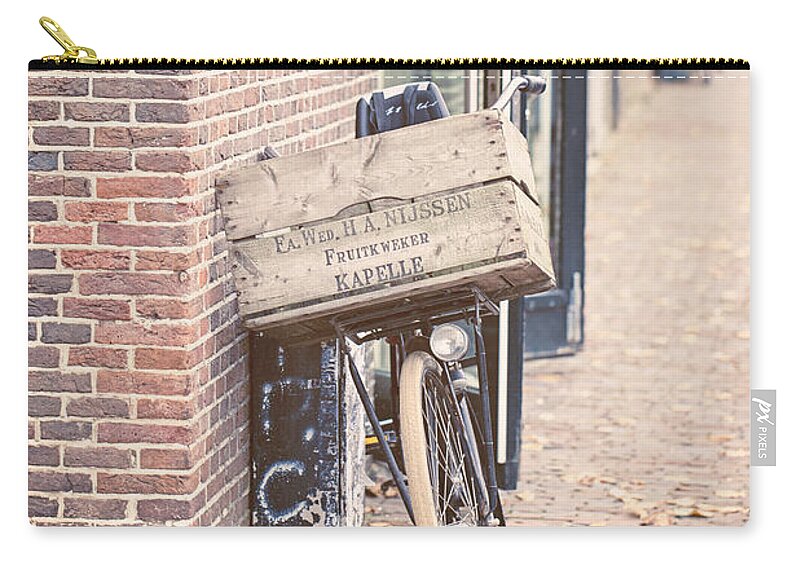 Bicycle Zip Pouch featuring the photograph Fruitkweker - Amsterdam Bicycle Photography by Melanie Alexandra Price