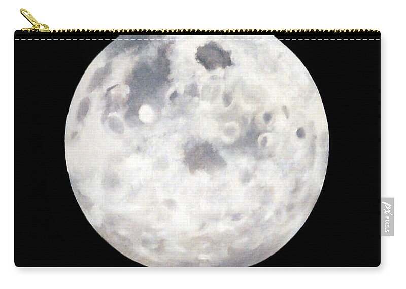 full Moon Zip Pouch featuring the painting Full Moon In Black Night by Janice Dunbar