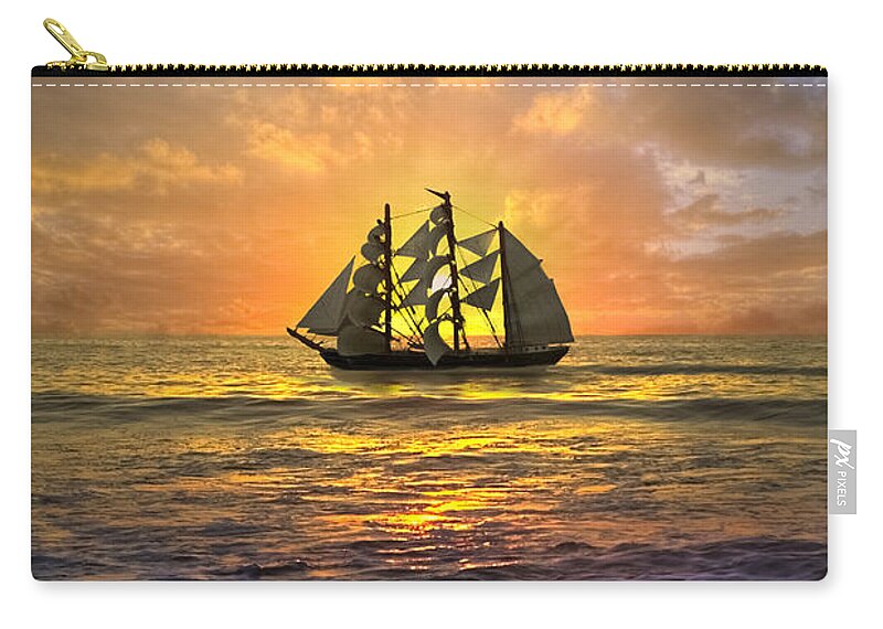 Boats Carry-all Pouch featuring the photograph Full Sail by Debra and Dave Vanderlaan