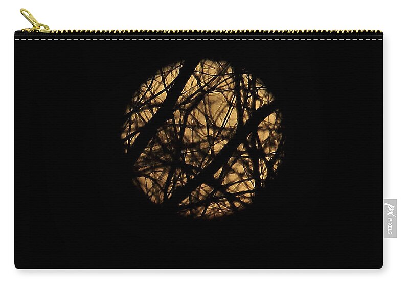 Full Snow Moon 2015 Zip Pouch featuring the photograph Full Snow Moon 2015 by PJQandFriends Photography