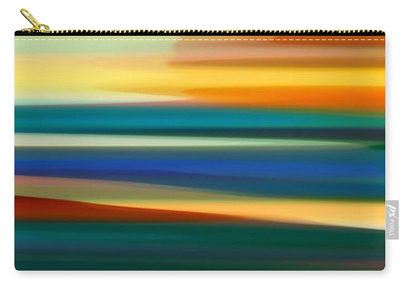 Bold Zip Pouch featuring the painting Fury Seascape Panoramic 1 by Amy Vangsgard
