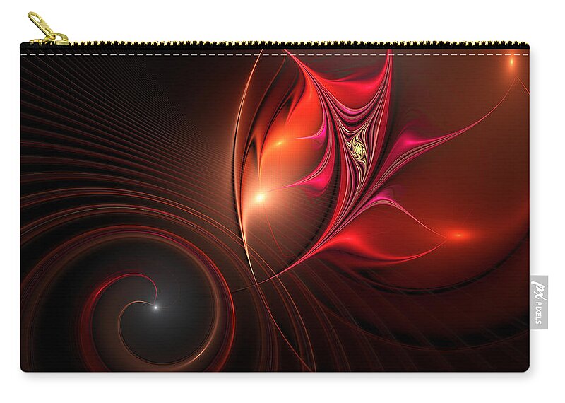 Abstract Zip Pouch featuring the digital art Fusion by Gabiw Art