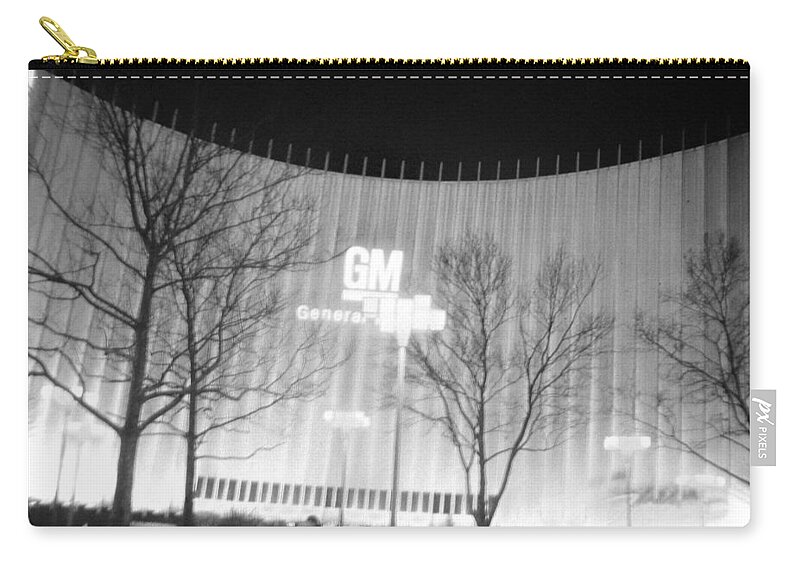 Buildings Zip Pouch featuring the photograph G M Light Show Take One by John Schneider