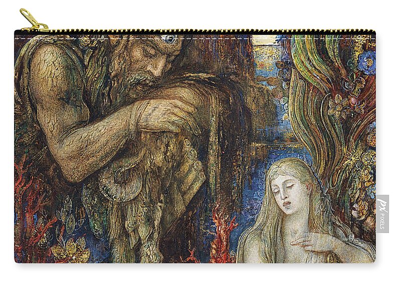 Gustave Moreau Zip Pouch featuring the painting Galathea by Gustave Moreau