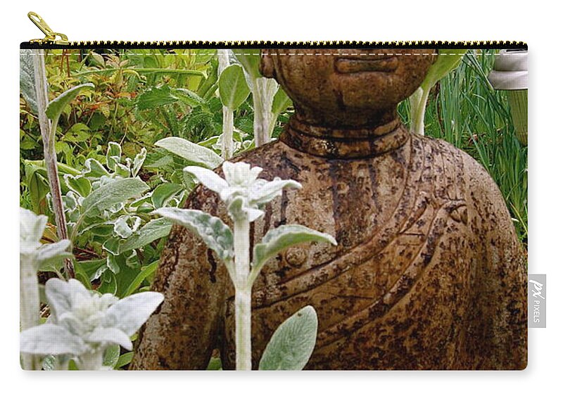 Garden Zip Pouch featuring the photograph Garden Buddha by Alicia Kent