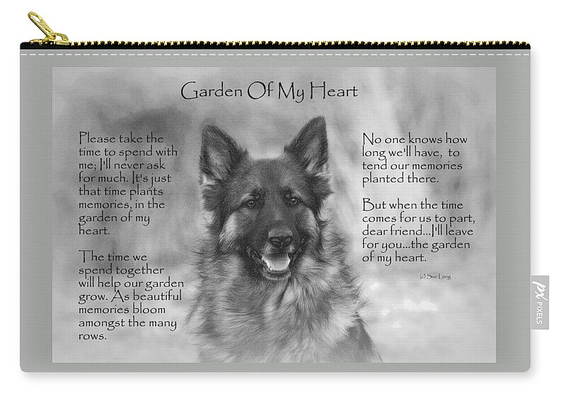 Quote Zip Pouch featuring the photograph Garden Of My Heart by Sue Long