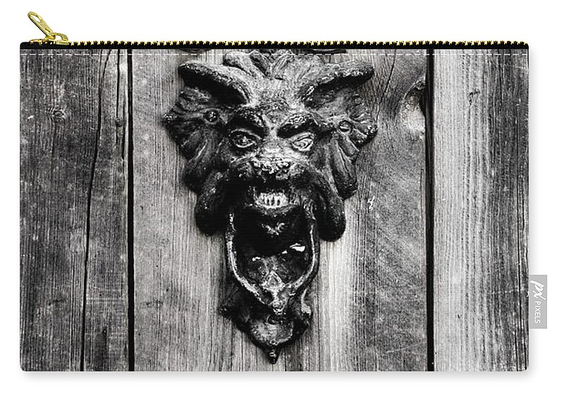 Gargoyle Zip Pouch featuring the photograph Gargoyle 518 by Ron Weathers