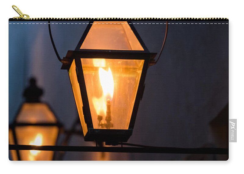 Gas Zip Pouch featuring the photograph Gas Lights by David Kay