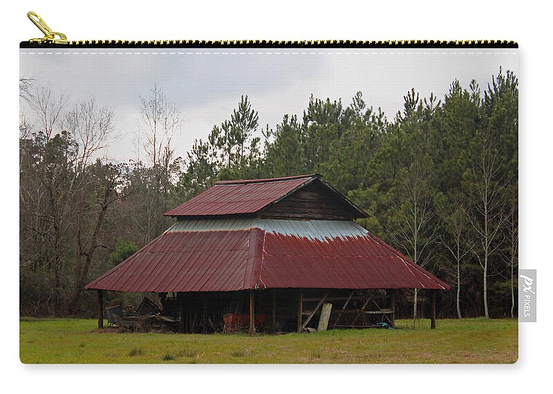 Photograph Zip Pouch featuring the photograph Gaskins Family Barn Series III by Suzanne Gaff
