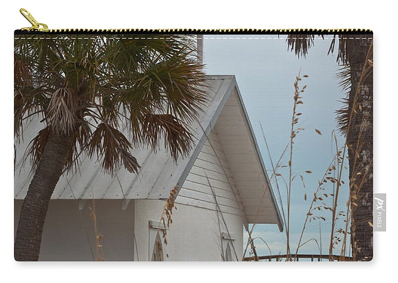 Chapel Zip Pouch featuring the photograph Gasparilla Island State Park Chapel by Ed Gleichman