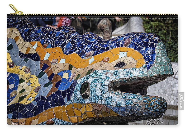Joan Carroll Zip Pouch featuring the photograph Gaudi Dragon by Joan Carroll