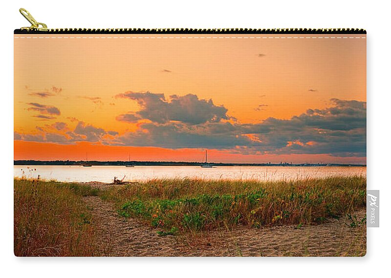 Conimicut Beach Zip Pouch featuring the photograph Gem On The Bay by Lourry Legarde