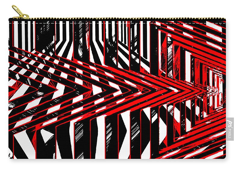 Lineal Zip Pouch featuring the digital art Geometric Encounters by Rafael Salazar