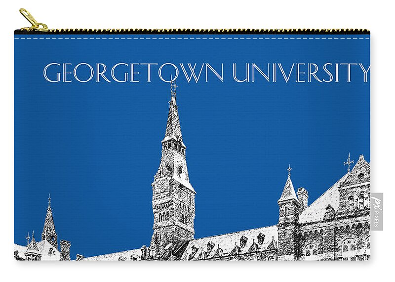 University Zip Pouch featuring the digital art Georgetown University - Royal Blue by DB Artist