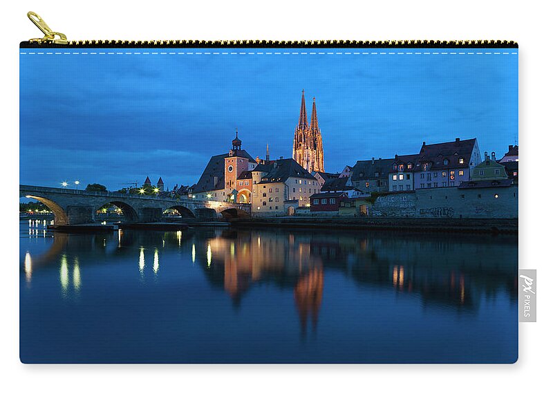 Built Structure Zip Pouch featuring the photograph Germany, Bavaria, Regensburg, View Of by Westend61