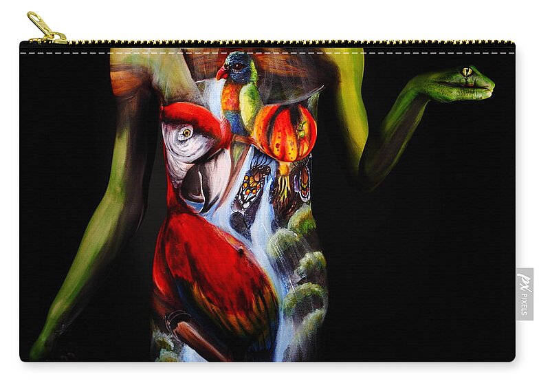 Fine Art Body Paint Zip Pouch featuring the photograph Getaway by Angela Rene Roberts and Cully Firmin