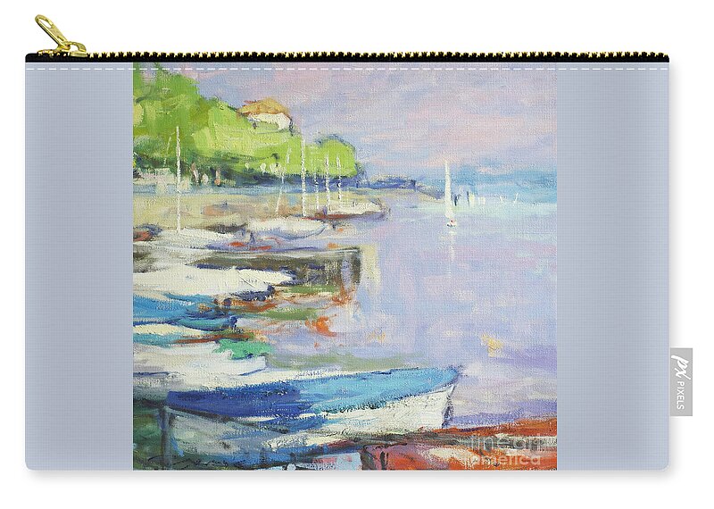 Fresia Zip Pouch featuring the painting Getting a Rush by Jerry Fresia