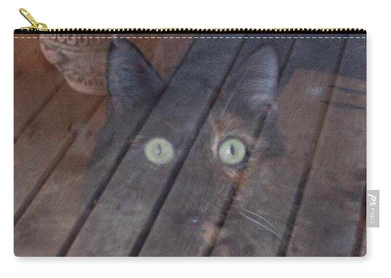 Cat Zip Pouch featuring the photograph Ghostly by Susan Turner Soulis