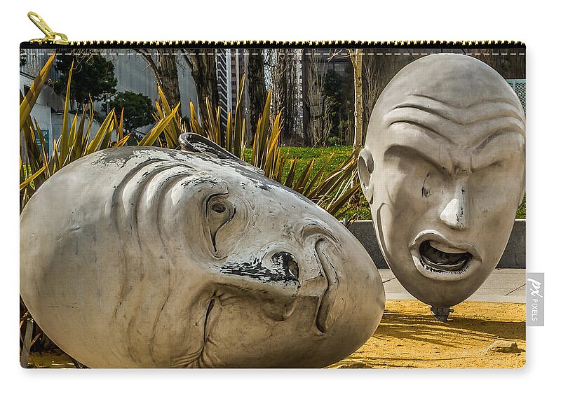 Art Carry-all Pouch featuring the photograph Giant Heads by Ron Pate