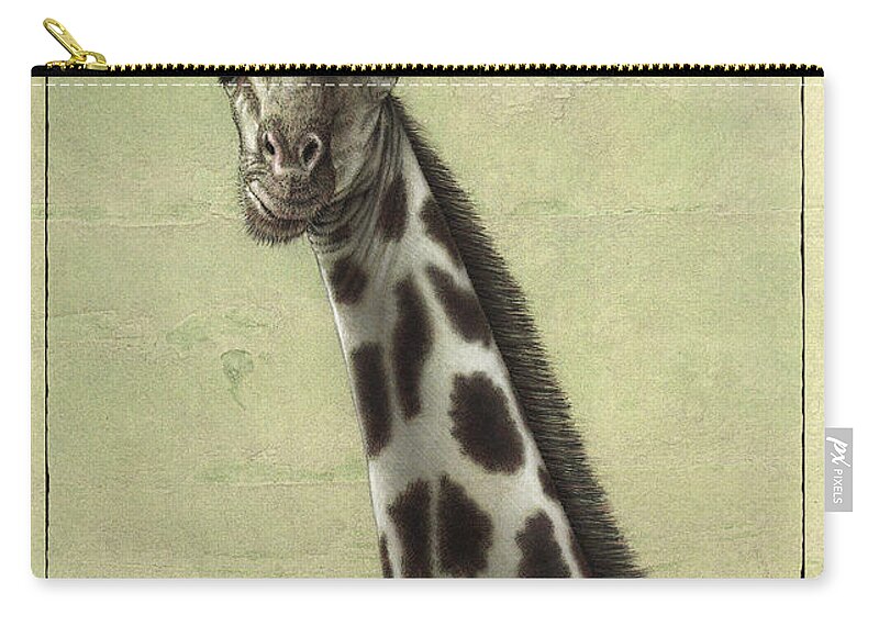 Giraffe Carry-all Pouch featuring the painting Giraffe by James W Johnson