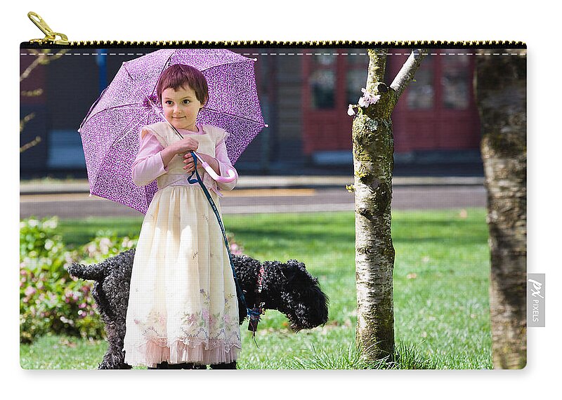Bridge Zip Pouch featuring the photograph Girl 1 by Niels Nielsen