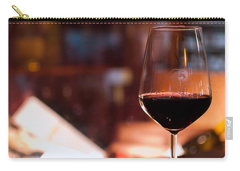 Wine Zip Pouch featuring the photograph Glass of Wine by AM FineArtPrints
