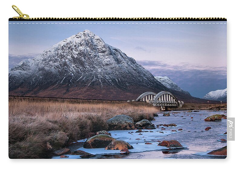 Tranquility Zip Pouch featuring the photograph Glencoe From The Roadside by Image By Peter Ribbeck