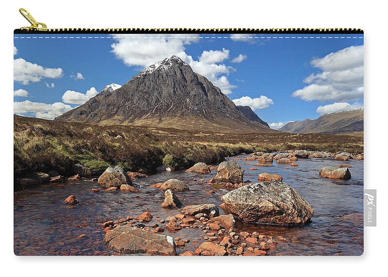 Glencoe Zip Pouch featuring the photograph Glencoe mountain scenery by Grant Glendinning