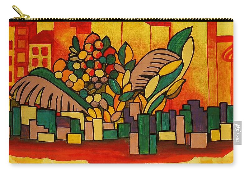 Global Warning Zip Pouch featuring the painting Global Warning by Barbara St Jean