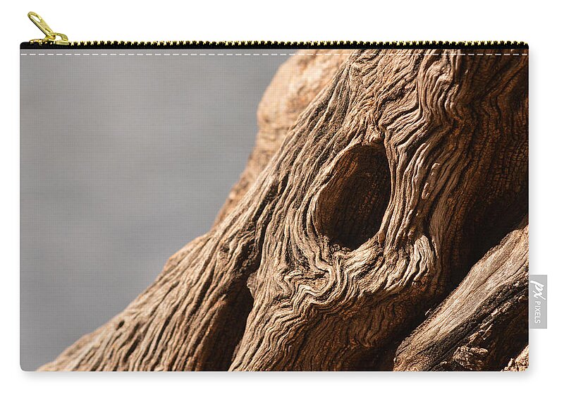 Wood Zip Pouch featuring the photograph Gnarly Wood by Michael McGowan