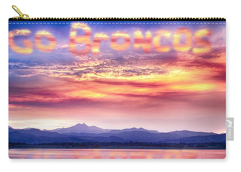 Broncos Zip Pouch featuring the photograph Go Broncos Colorful Colorado by James BO Insogna