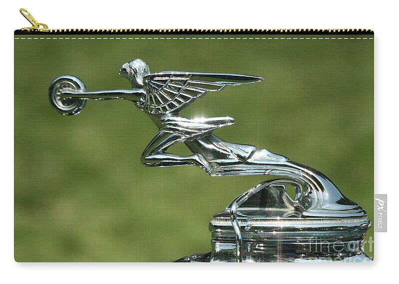 Hood Ornament Zip Pouch featuring the photograph Goddess of Speed by Crystal Nederman