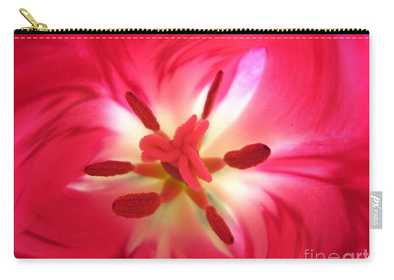 Pink Zip Pouch featuring the photograph God's Floral Canvas 1 by Jennifer E Doll