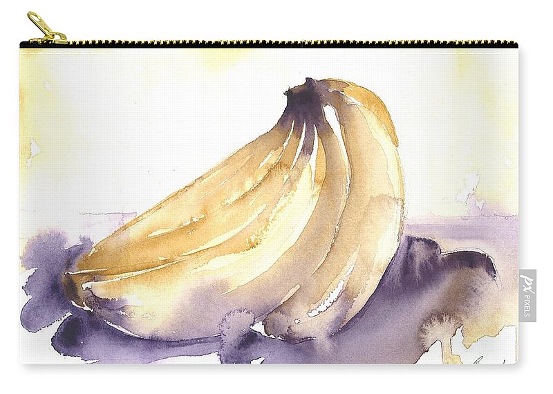 Owl Zip Pouch featuring the painting Going Bananas 1 by Sherry Harradence