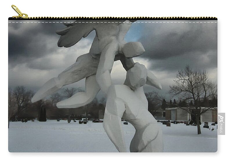 Sculpture Zip Pouch featuring the photograph Going Home 4120 by Guy Whiteley