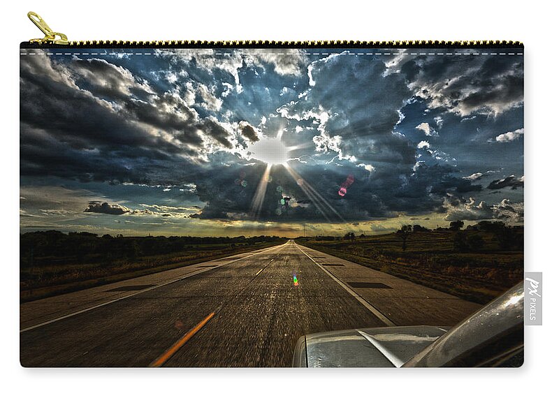 Sky Zip Pouch featuring the photograph Going Home by Brian Duram