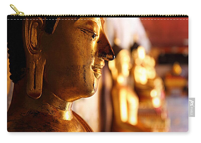 Metro Zip Pouch featuring the photograph Gold Buddha at Wat Phrathat Doi Suthep by Metro DC Photography