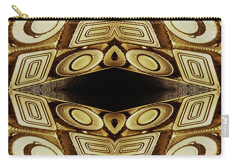 Berlin Zip Pouch featuring the photograph Gold Colored Plastic Structure by Silvia Otte