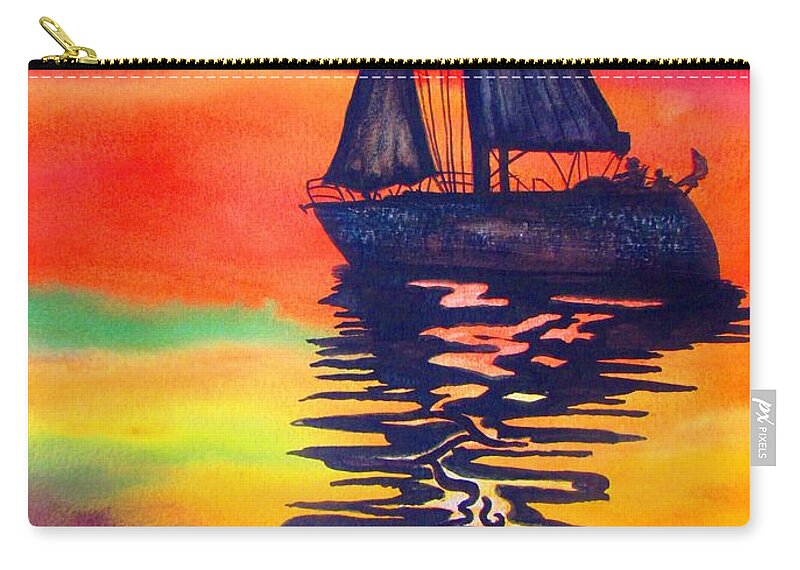 Sailing Zip Pouch featuring the painting Golden Dreams by Lil Taylor