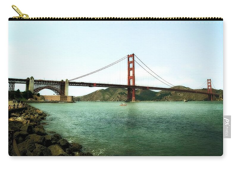 Golden Gate Bridge Zip Pouch featuring the photograph Golden Gate Bridge 2.0 by Michelle Calkins