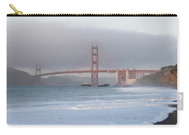 Bakers Zip Pouch featuring the photograph Golden Gate Fog by Weir Here And There
