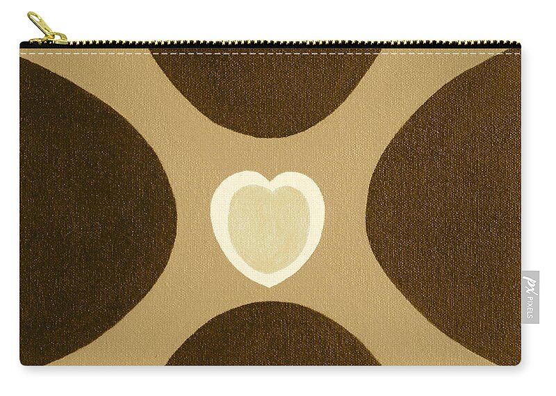 All Products Zip Pouch featuring the painting Golden Heart 3 by Lorna Maza