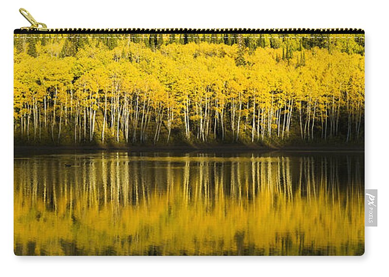 Fall Zip Pouch featuring the photograph Golden Lake by Chad Dutson