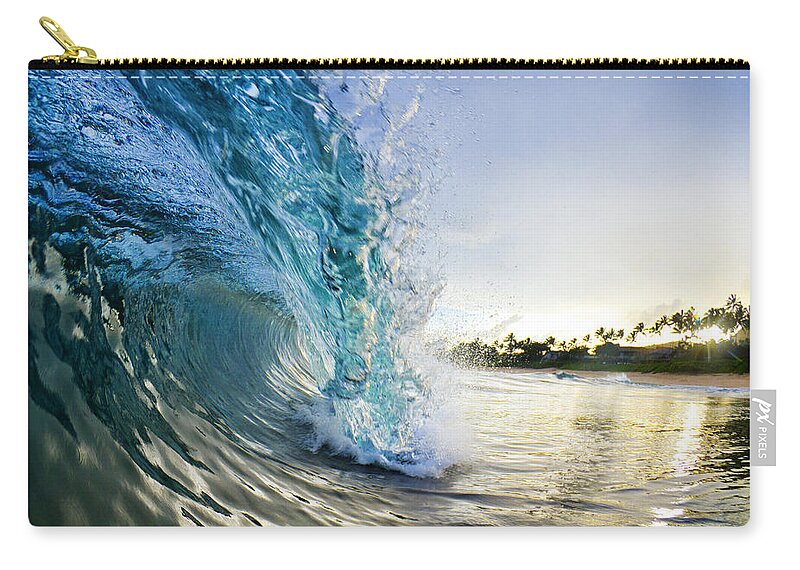Surf Zip Pouch featuring the photograph Golden Mile by Sean Davey