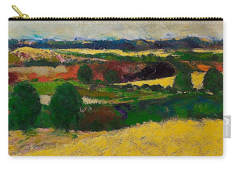 Landscape Zip Pouch featuring the painting Golden Mound by Allan P Friedlander