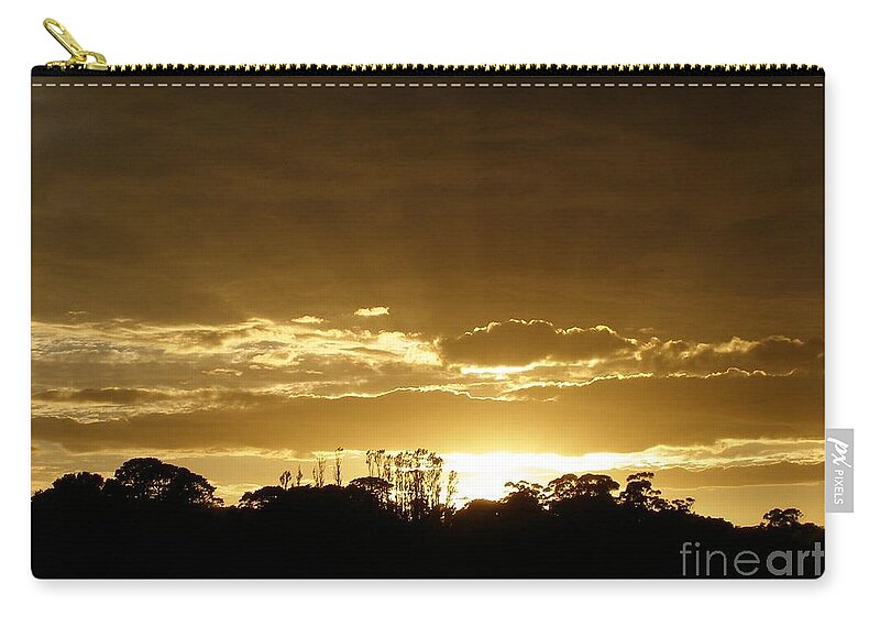 Golden Zip Pouch featuring the photograph Golden Sunrise by Bev Conover