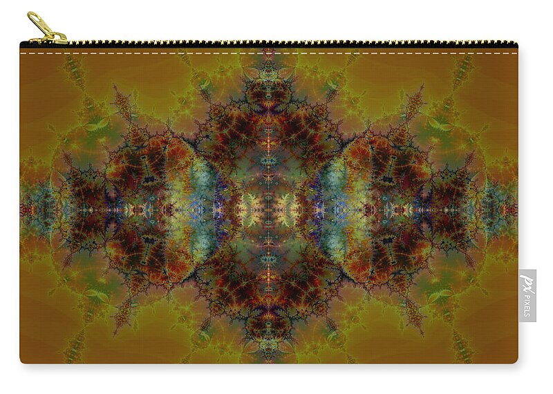 Persia Zip Pouch featuring the digital art Golden Tapestry by Kiki Art