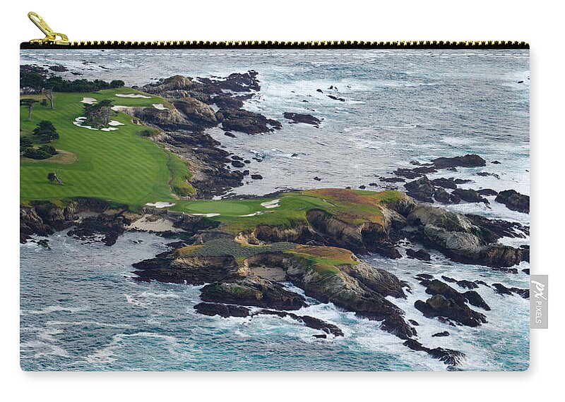 Photography Carry-all Pouch featuring the photograph Golf Course On An Island, Pebble Beach by Panoramic Images
