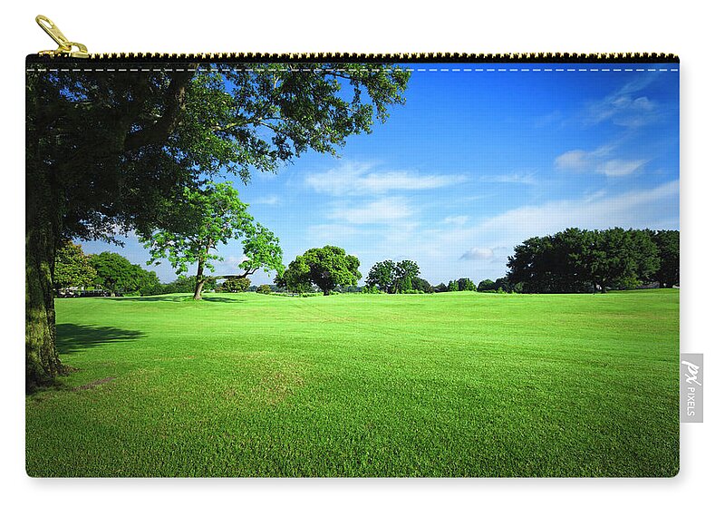 Scenics Zip Pouch featuring the photograph Golf Fields by Apomares
