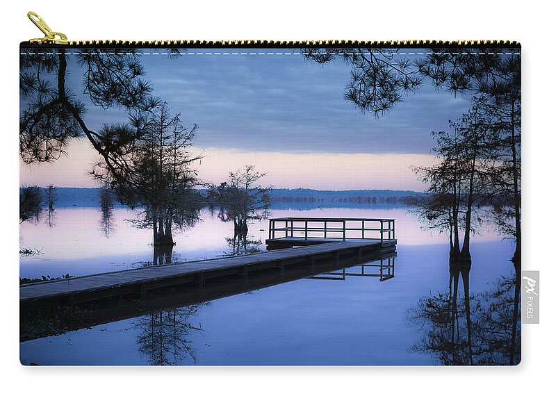 Steinhagen Reservoir Zip Pouch featuring the photograph Good Morning for FIshing by David Morefield